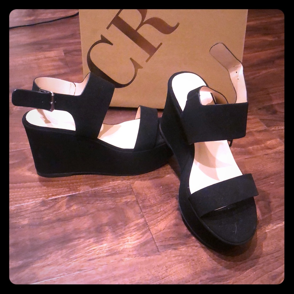 Platform black heels